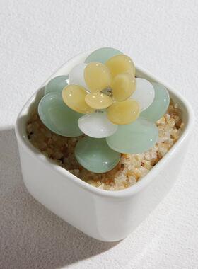 办公室创意琉璃盆栽桌面装饰摆件