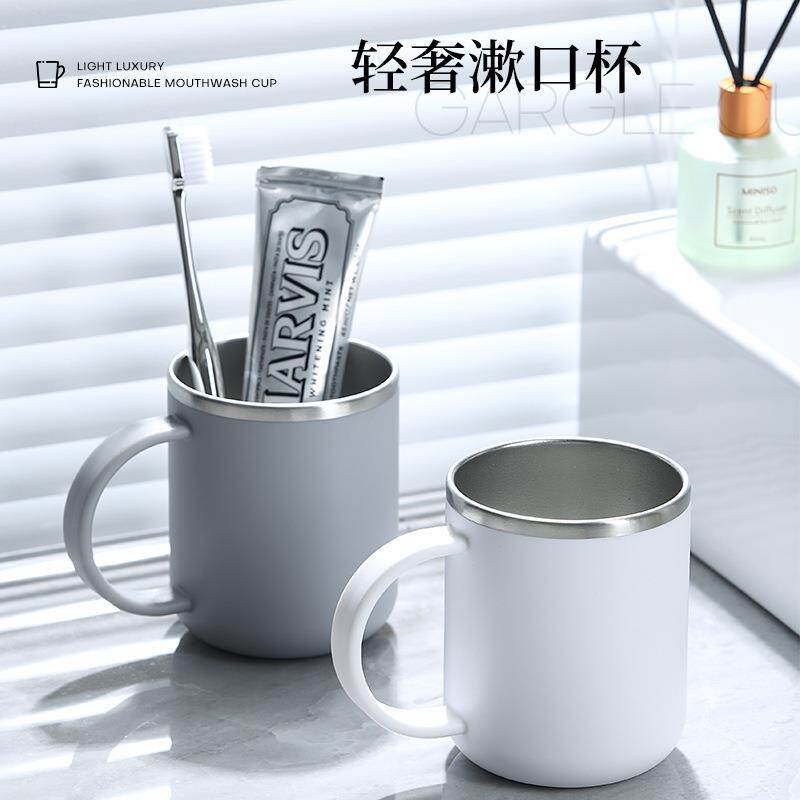 304不锈钢 保温咖啡马克杯带盖手柄防烫家用简约办公学生喝水杯子