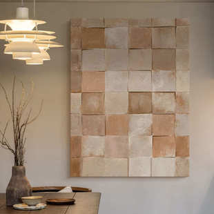 现代简约客厅装饰画高级感侘寂风玄关墙上挂画餐厅立体雕刻壁画