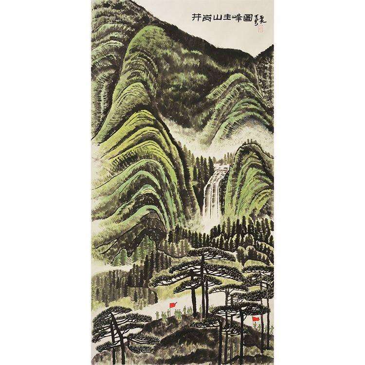 名画家李可染纯手绘装饰画国画水墨画办公室画山水装饰画壁画中式
