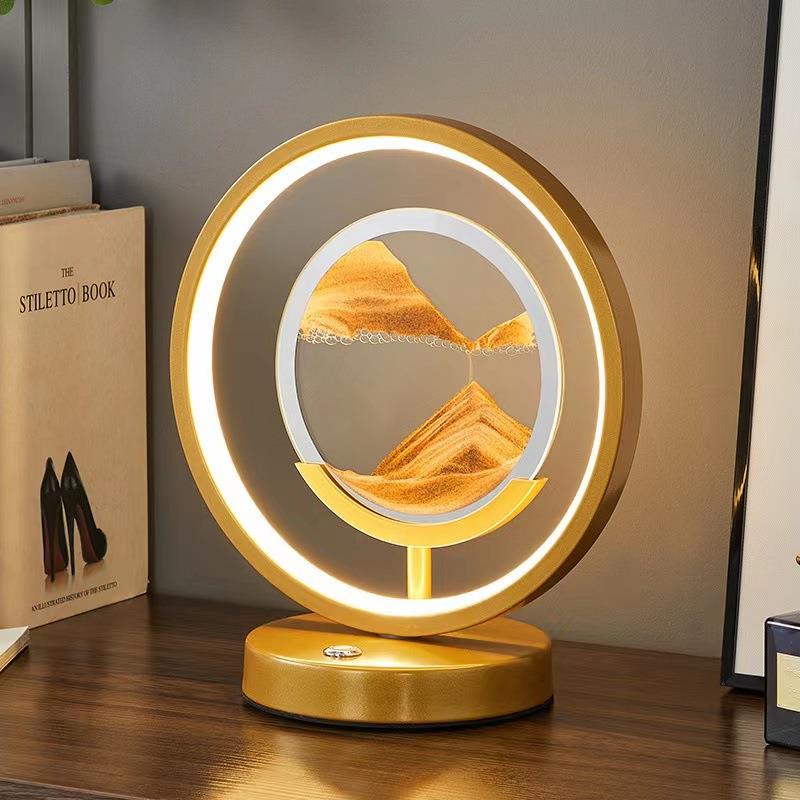 厂家创意3D流沙画小夜灯摆件床头台灯时尚浪漫简约装饰解压氛围灯