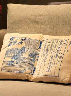 杜甫草堂 少陵诗集刺绣抱枕 博物馆文创礼品沙发车载靠垫七夕礼物