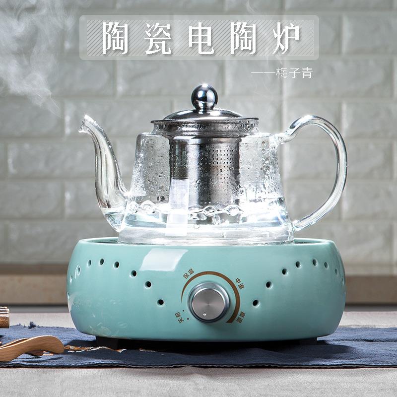 厂家直销戈米迷你电陶炉小茶炉铸铁玻璃壶煮茶壶家用烧水器