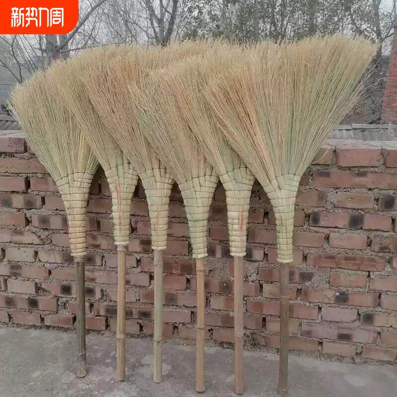 天然金丝高粱苗手工制作加宽加厚款竹竿把扫把笤帚家庭扫地庭院