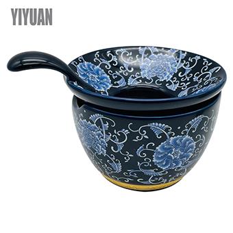 一园茶具新陶瓷茶漏配件带架托 托滤茶器茶隔高档精致茶道配件漏
