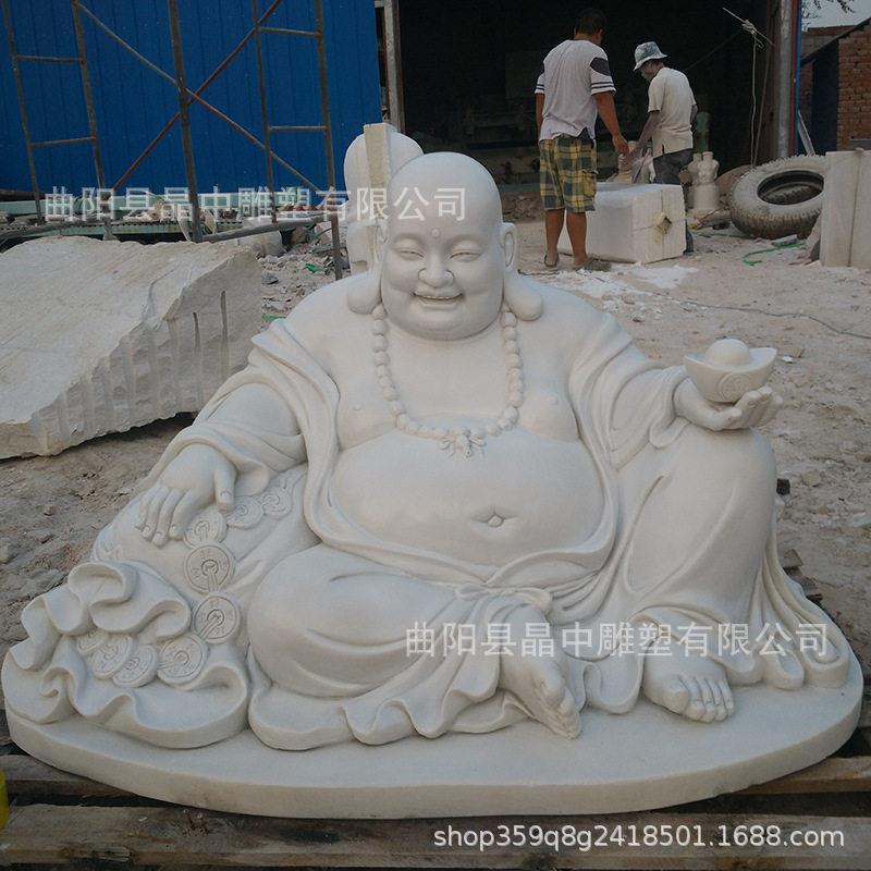 石雕弥勒佛汉白玉大理石大肚笑佛花岗岩佛像大型雕像户外雕刻摆件