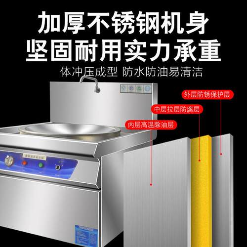 商用电热大锅灶食堂大灶台牛羊肉汤锅工地饭店爆炒大型电热炒菜锅