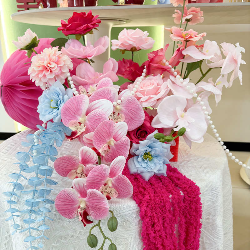 婚房装饰结婚卧室花艺布置客厅假花仿真花摆设桌面男方订婚多巴胺