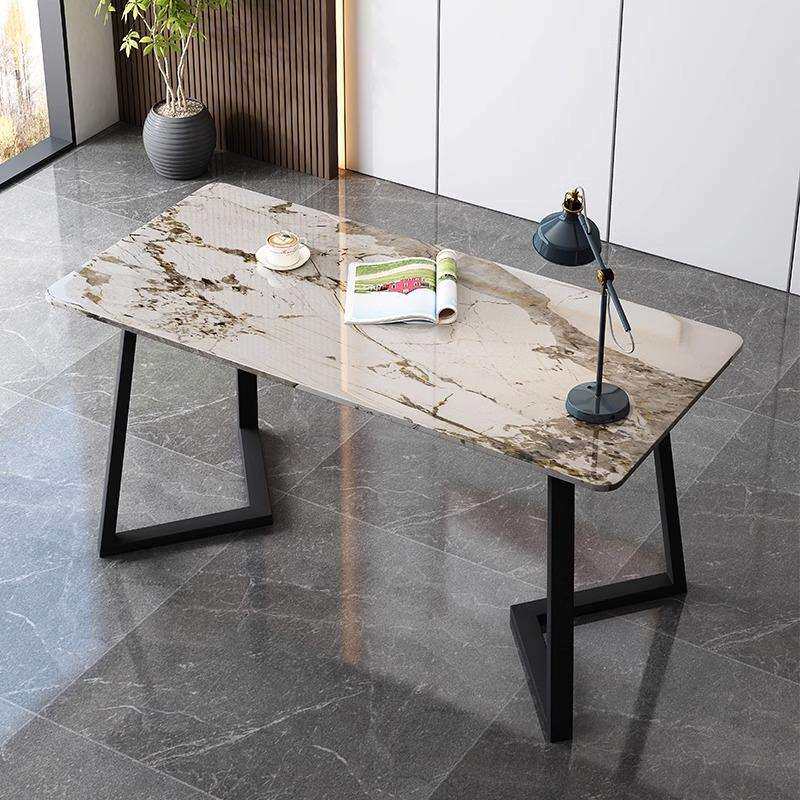 北欧岩板书桌简约小户型客厅餐桌电脑桌办公桌卧室家用写字台