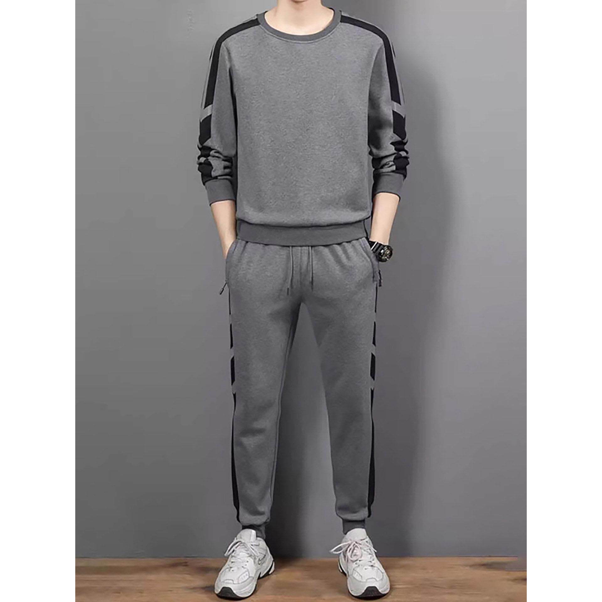 高端纯棉卫衣套装男士春秋季新款时尚运动服搭休闲长裤男一套高端