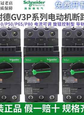 原装正品施耐德GV3-P40热磁马达P50断路器P65马达保护器P80