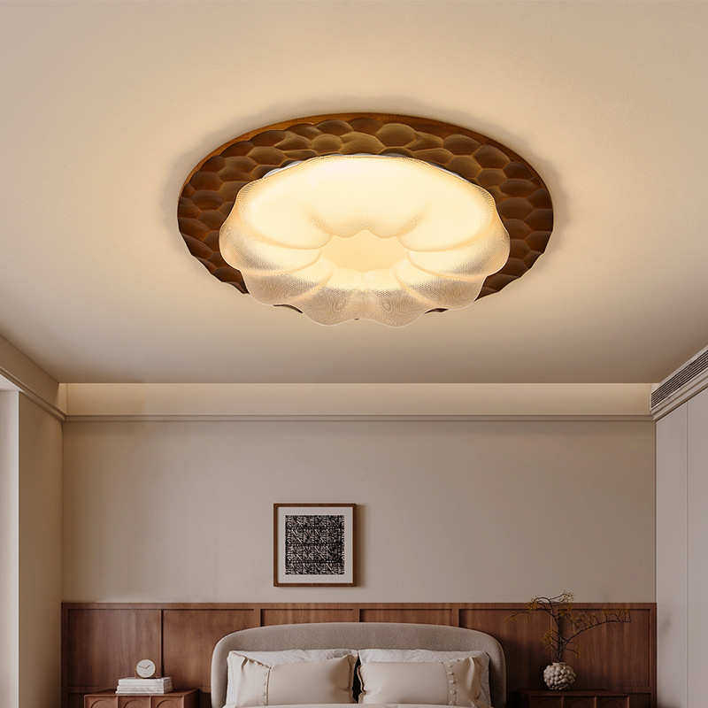 现代中古胡桃木纹卧室吸顶灯原木风美式复古日式书房房间护眼灯具,家装灯饰光源,智能吸顶灯,淘宝优惠券,粉丝福利购,淘宝优惠卷