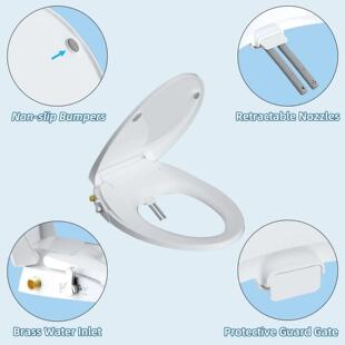 Seat with Electric Bidet Bid Non Toilet Close Elongated Slow