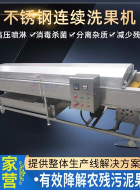 多功能喷淋式洗果机山竹罗汉果自动清洗机大型厨房用果蔬清洗设备