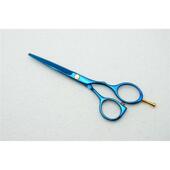 蓝色美发剪刀平剪刘海牙剪打薄5.5寸理发剪子单尾鸭蛋圈可打LOGO