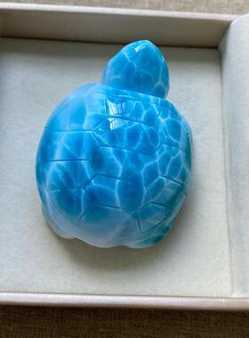 海纹石大乌龟摆件大吊坠拉利玛龙龟手把件把玩规格58.9*46.3*28.9