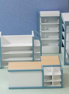1:12娃娃屋dollhouse迷你家居模型微缩食玩超市收银台货柜组合