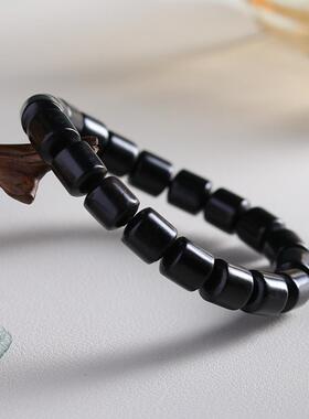 2026天然紫光檀桶珠黑檀木男女款10mm手串文玩佛珠情侣手链厂家