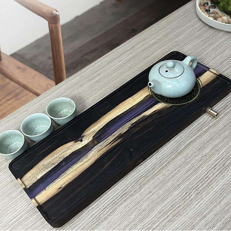 厂家 个性色彩丰富简约时尚湿泡茶盘 木质长方形家用湿泡茶盘