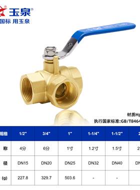 T三通球阀丝扣内螺纹长手柄Hp型b5-91全铜球黄阀玉环厂家直销