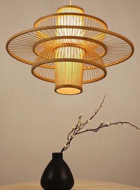 竹艺竹11684编吊日式火锅店鸟笼餐厅灯中式民宿灯茶意室禅灯笼吊