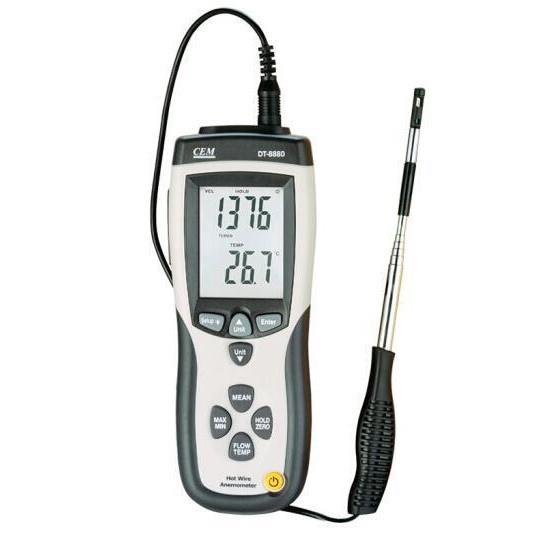 CEM华盛昌DT-8880热敏式风速仪热线型管道风速/风量/风温度测量