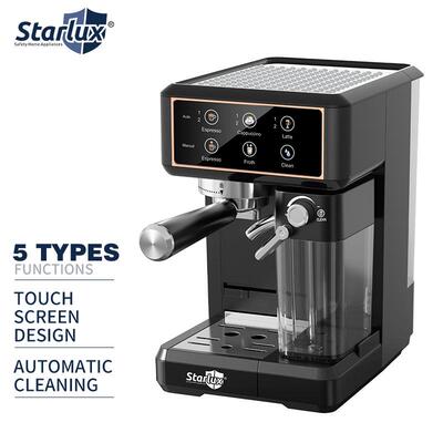 半自动意式浓缩咖啡机小型彩色触屏带奶箱coffee machine