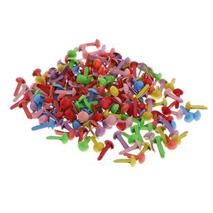 200pcs Split Brads Pap Head Metal Round Decorative Mini Pins