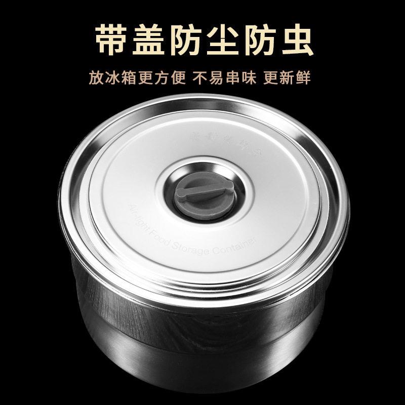 新款直销304不锈钢保鲜盒密封圆形带盖真空碗冰箱用水果便当盒密