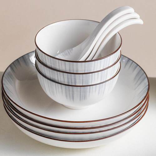 pure white round plates Dinner plate home cerami bowl 盘子