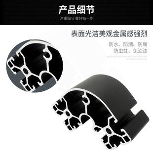8840R欧标黑色铝型材工业铝型材8080R转角黑色设备框架铝合金型材