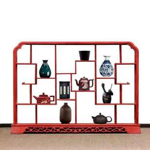 实木桌面博古架红木免安装茶壶摆件收纳架多宝阁鸡翅木落地展示架