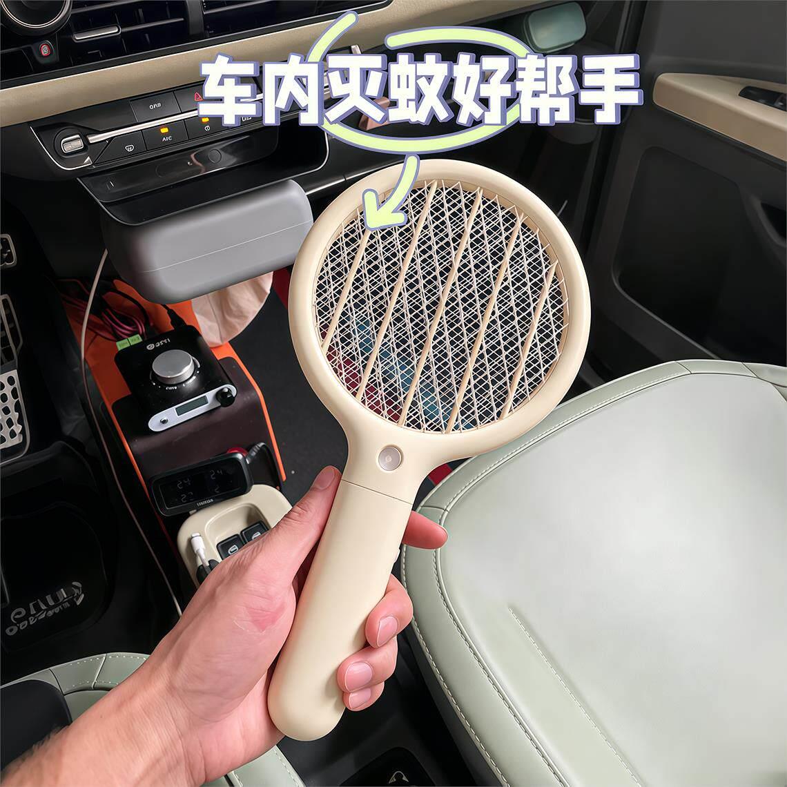 车载电蚊拍充电式家用超强力可携式露营宿舍灭蚊器小型苍蝇拍新款