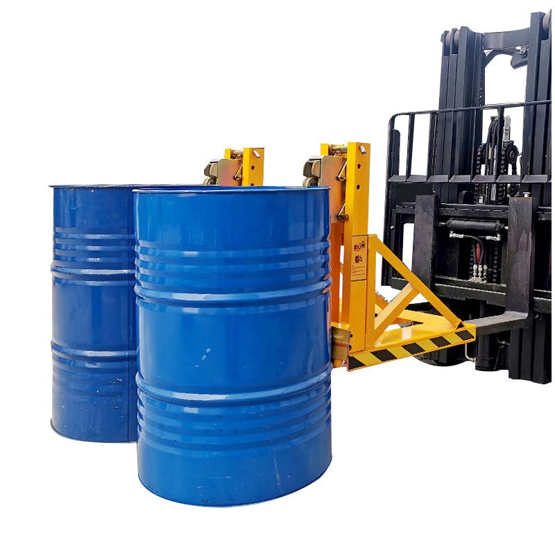 叉车鹰嘴油桶夹具重型抓桶器单双桶夹具铁塑两用油桶夹油桶吊具