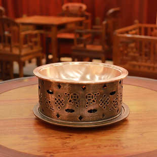奶茶锅蒙古御锅煮奶茶锅蒙餐专用纯紫铜内蒙熬奶茶锅烩菜铜锅