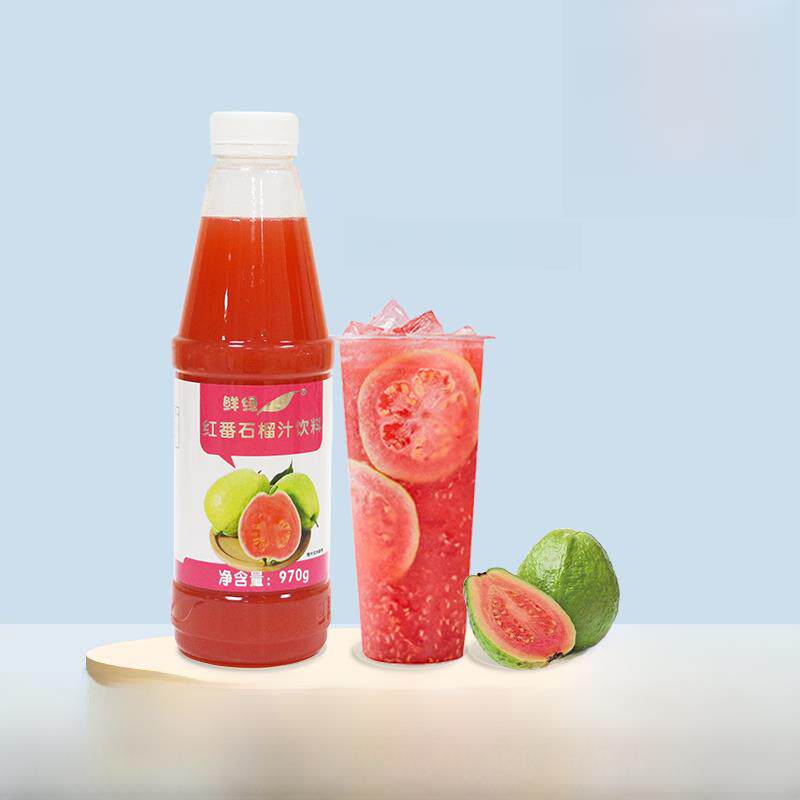 红番石榴汁浓缩果汁鲜绿番石榴汁970g桑葚1kg奶茶店浆