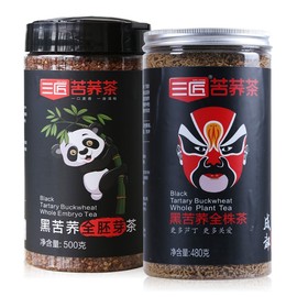 三匠苦荞茶 黑苦荞全胚芽全株茶组合罐装 500g+480g大凉山荞麦茶