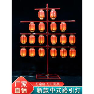 新的中国风婚礼道具红灯笼屏幕道路指南汉和唐婚礼布局铁灯笼背景
