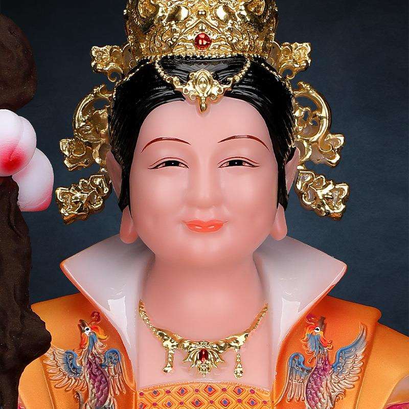 泰山奶奶像体碧霞元君神像供奉家用仿汉白玉泰山娘娘泰山圣母摆件