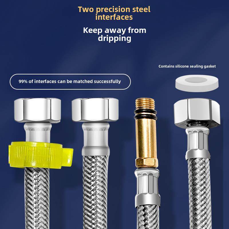 不锈钢软管4点304编织双头20进出口管冷热水龙头热水器角阀进水管