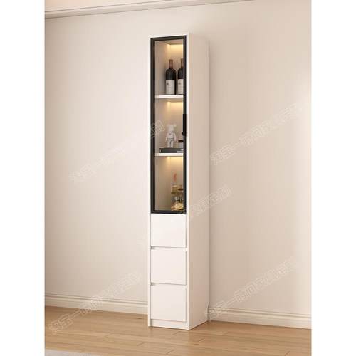 墙边薄柜20公分夹缝柜餐边柜储物柜极窄30cm超薄收纳柜靠墙一体
