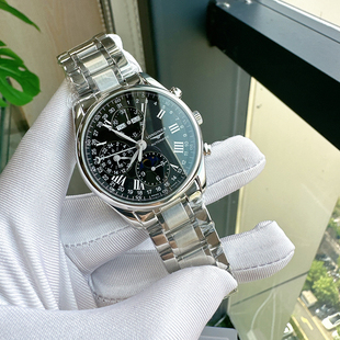 9.8新 浪琴名匠八针月相自动机械腕表40MM计时男表L2.673.4.51.6