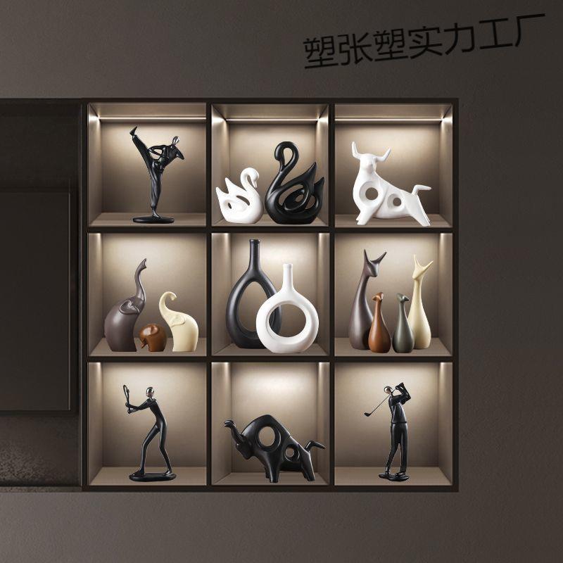 新客厅摆件柜合一整套橱玻璃柜电视柜玄关塑张塑#7款柜新房子装饰