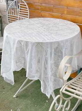 蕾丝桌长桌圆品桌桌布北欧复方古SRL白色ins风格餐布布网红甜台盖