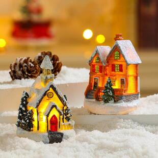 Decoration Christmas Gift小礼物 House Small Glow Colorful