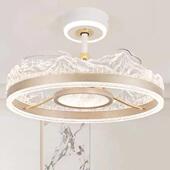 隐形客厅吊扇灯2025新款 轻奢吊扇灯一体家用饭厅卧室现代吸顶大风