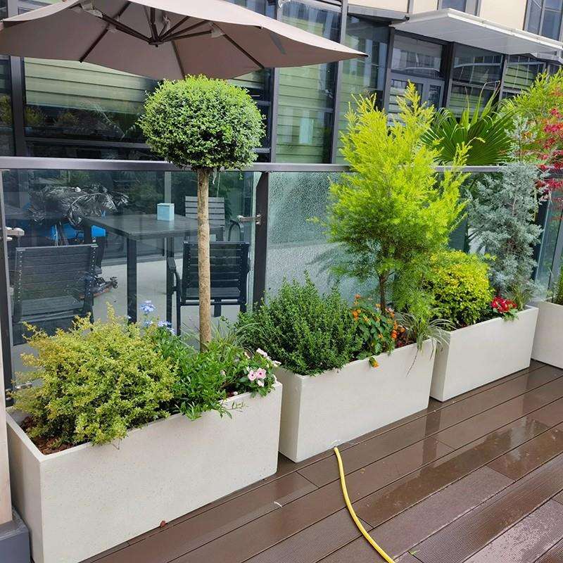 花箱阳台户外铁艺花池商业街隔断卡座花槽组合庭院成品花箱