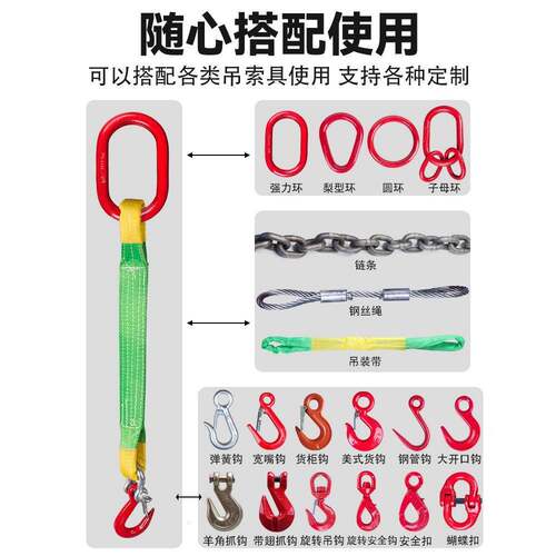 性吊带起装重成套重吊装工具WSQ柔吊带尼龙吊绳吊车起组合索具吊