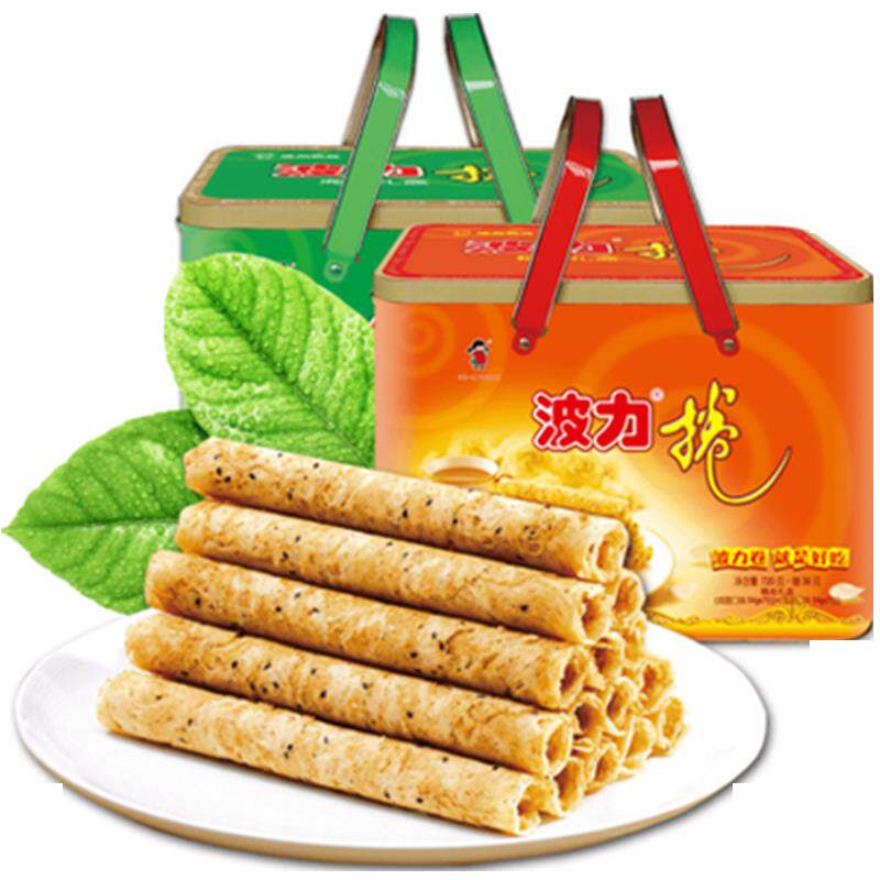 波力蛋卷756g海苔卷+鸡蛋卷铁盒蛋卷鸡蛋味海苔味礼盒