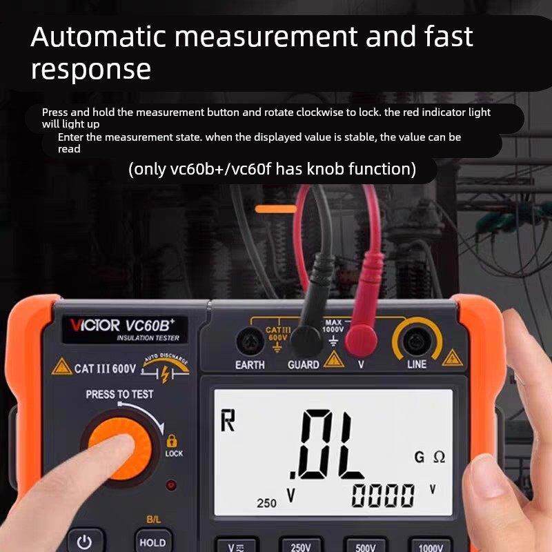 胜利数字绝缘电阻测试仪VC60B+60D+兆欧表500V/1000V2500电工摇表